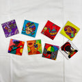 Hand-Painted Eclectic Mini Canvas Art Blocks – Traditional Indian & Pop Art (Set of 8)