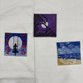 Midnight Serenade Hand-Painted Mini Canvas Set – Night Sky Landscape (Pack of 3)