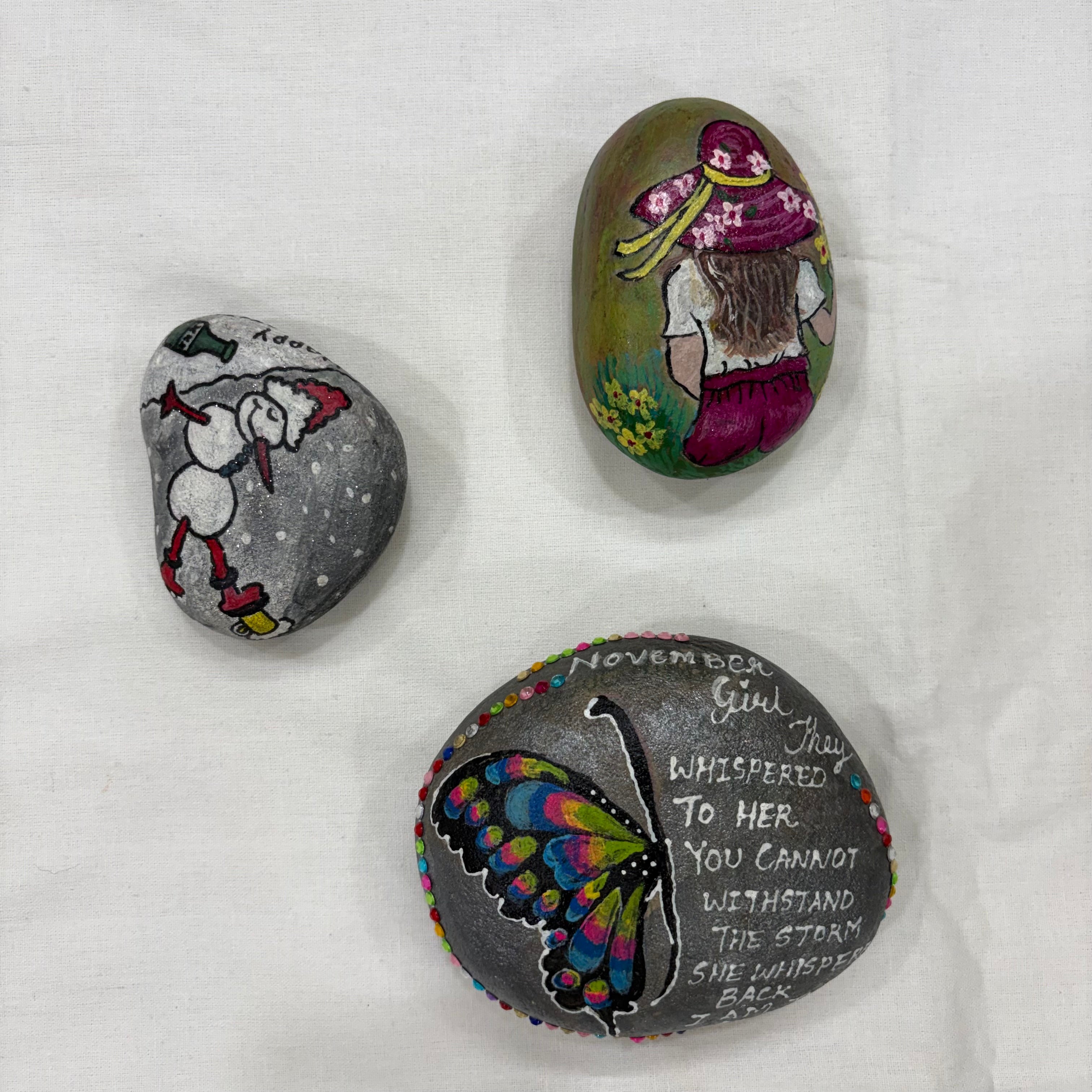 Inspirational Quote & Secret Garden Hand-Painted Stones – Keepsake Pebble Art